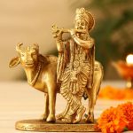 lord krishna brass statue