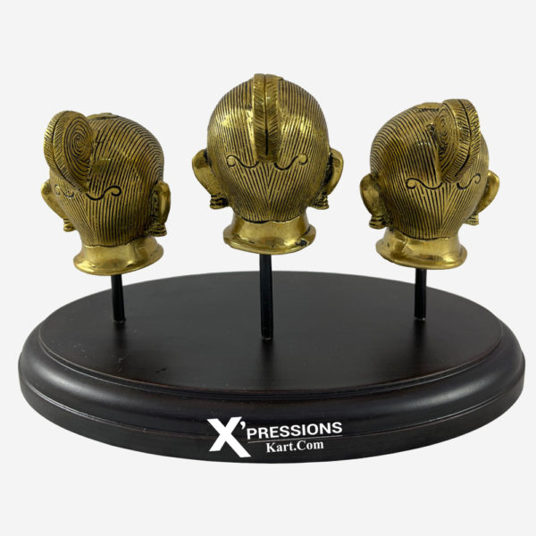 Brass Ethenic Indian Lady Face On Stand
