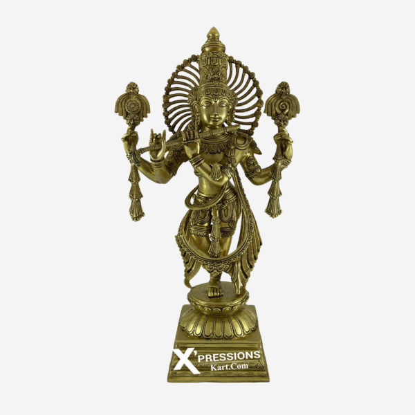 Brass Lord Krishna Statue