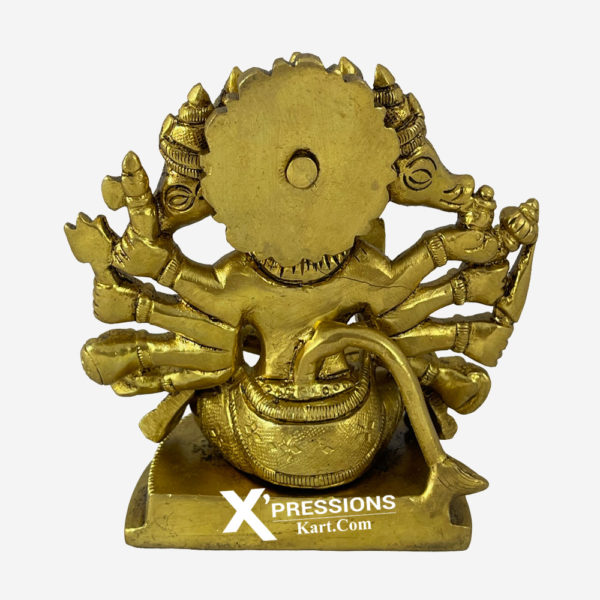Brass Panch Mukhi Hanuman Ji With Beautiful Carving 4 Inches 3
