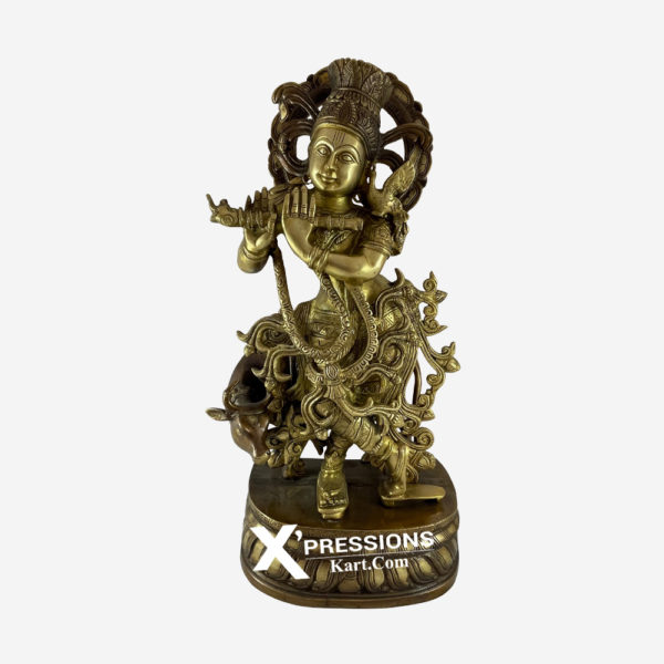 lord krishna brass statue