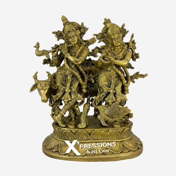 radha krishna brass statue