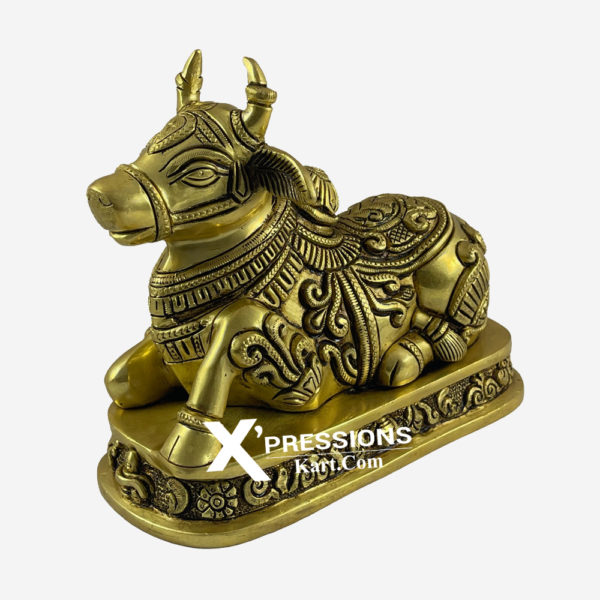 Brass Superfine Finish Nandi With Base