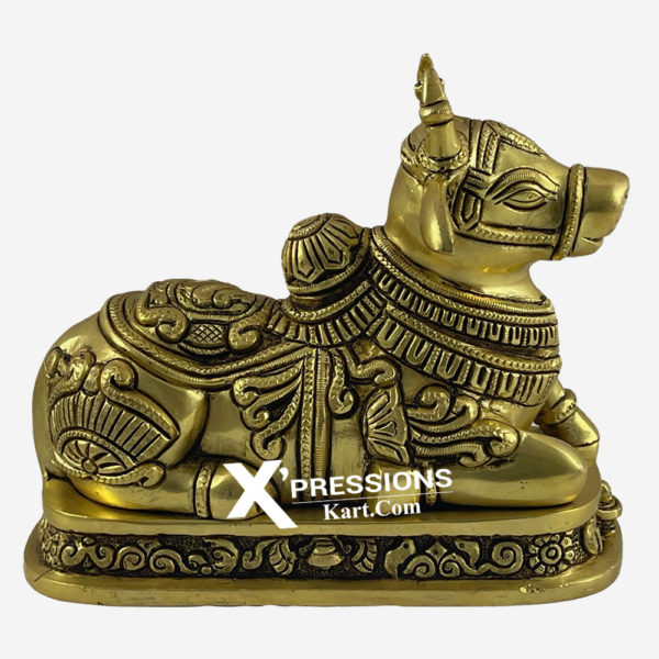 Brass Superfine Finish Nandi With Base