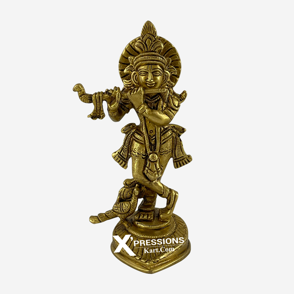 brass krishna idol