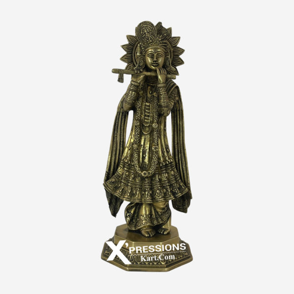 lord krishna brass statue