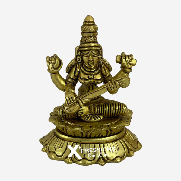 brass saraswati lotus status