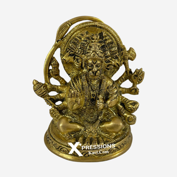 brass panchmukhi hanuman idol
