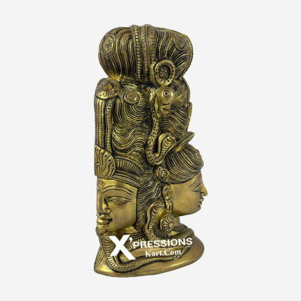 Brass Superfine 3 Face Shiv With Parvati On Backside
