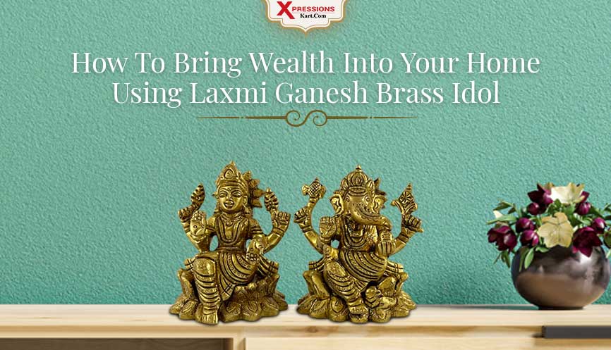 Bring wealth into your home using laxmi ganesh brass idol