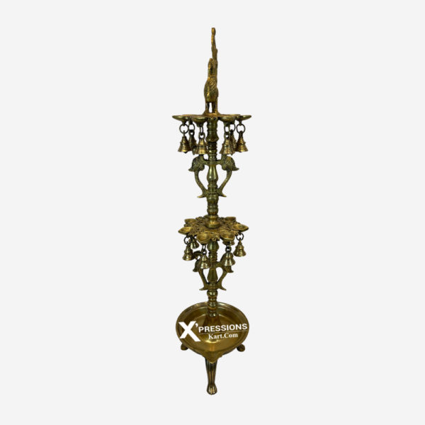 Brass Pedistial Oil Peacock Lamp