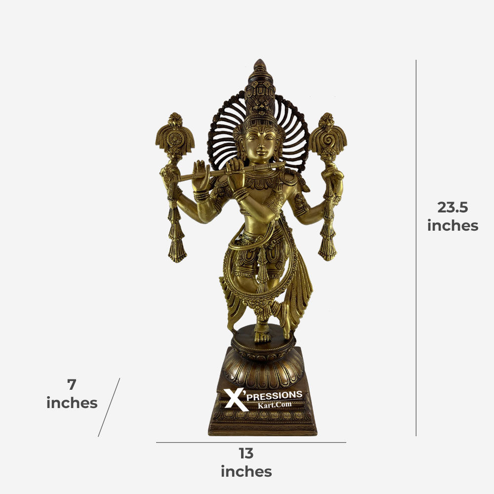 Brass Superfine Krishan Ji With Superfine Carving In Standing ...